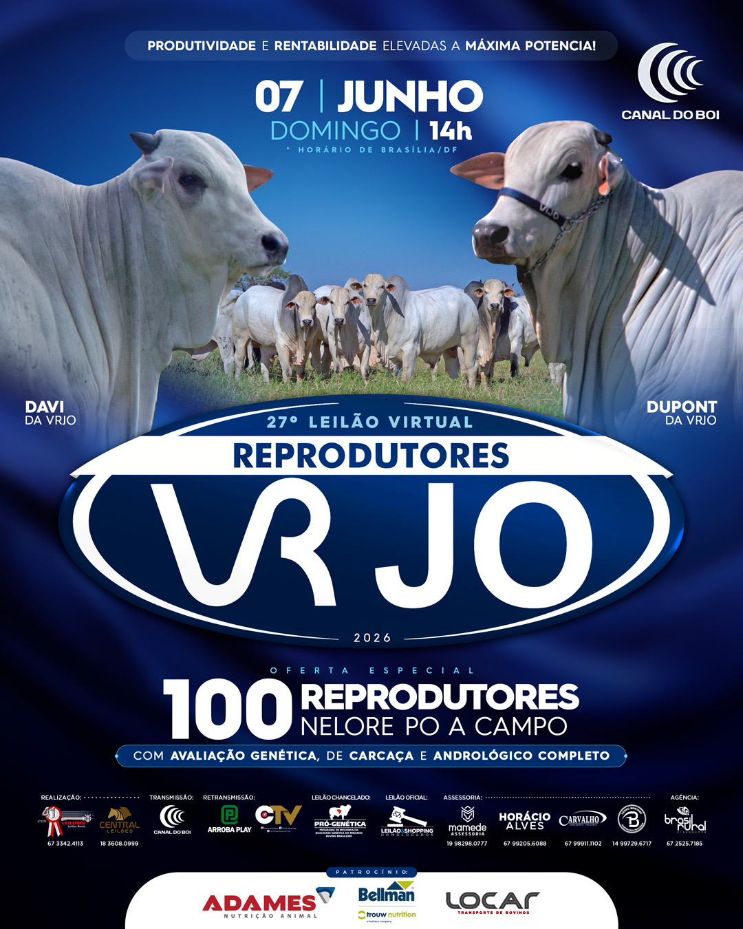 27º LEILÃO VIRTUAL REPRODUTORES VRJO