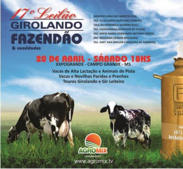 17o. LEILÃO GIROLANDO FAZENDÃO - EXPOGRANDE 2013