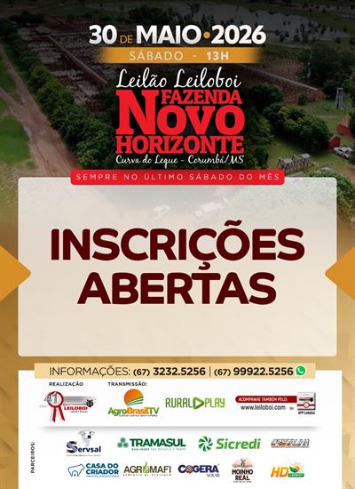 154º Leilão Leiloboi Fazenda Novo Horizonte
