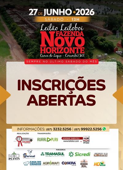 155º Leilão Leiloboi Fazenda Novo Horizonte
